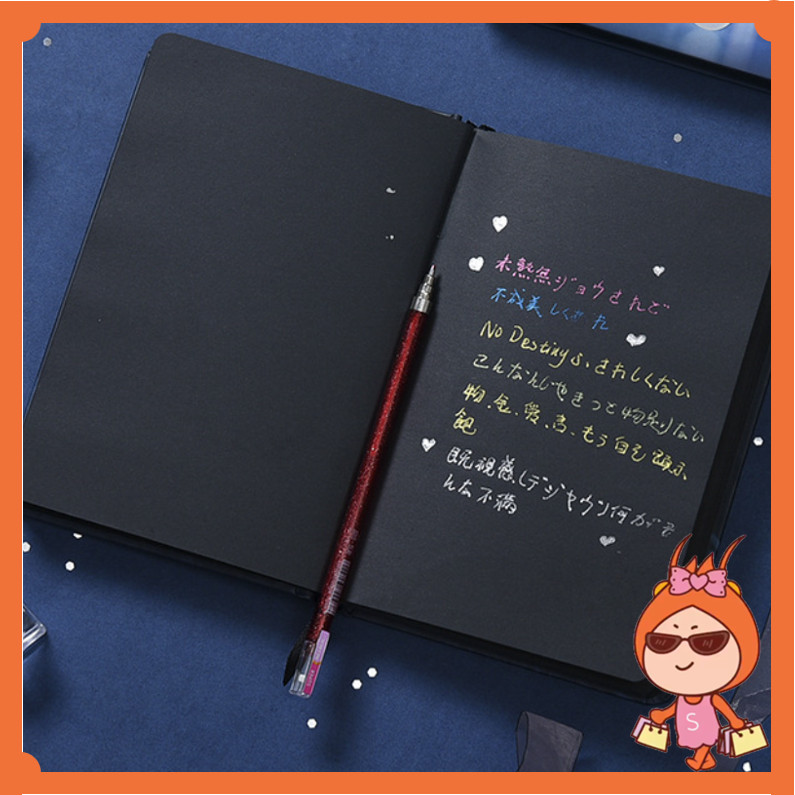 

Reseller Welcome - 6448 Black Paper Notebook 28 Pages / Buku Tulis Warna Hitam / DIY Foto Scrapbook Agenda
