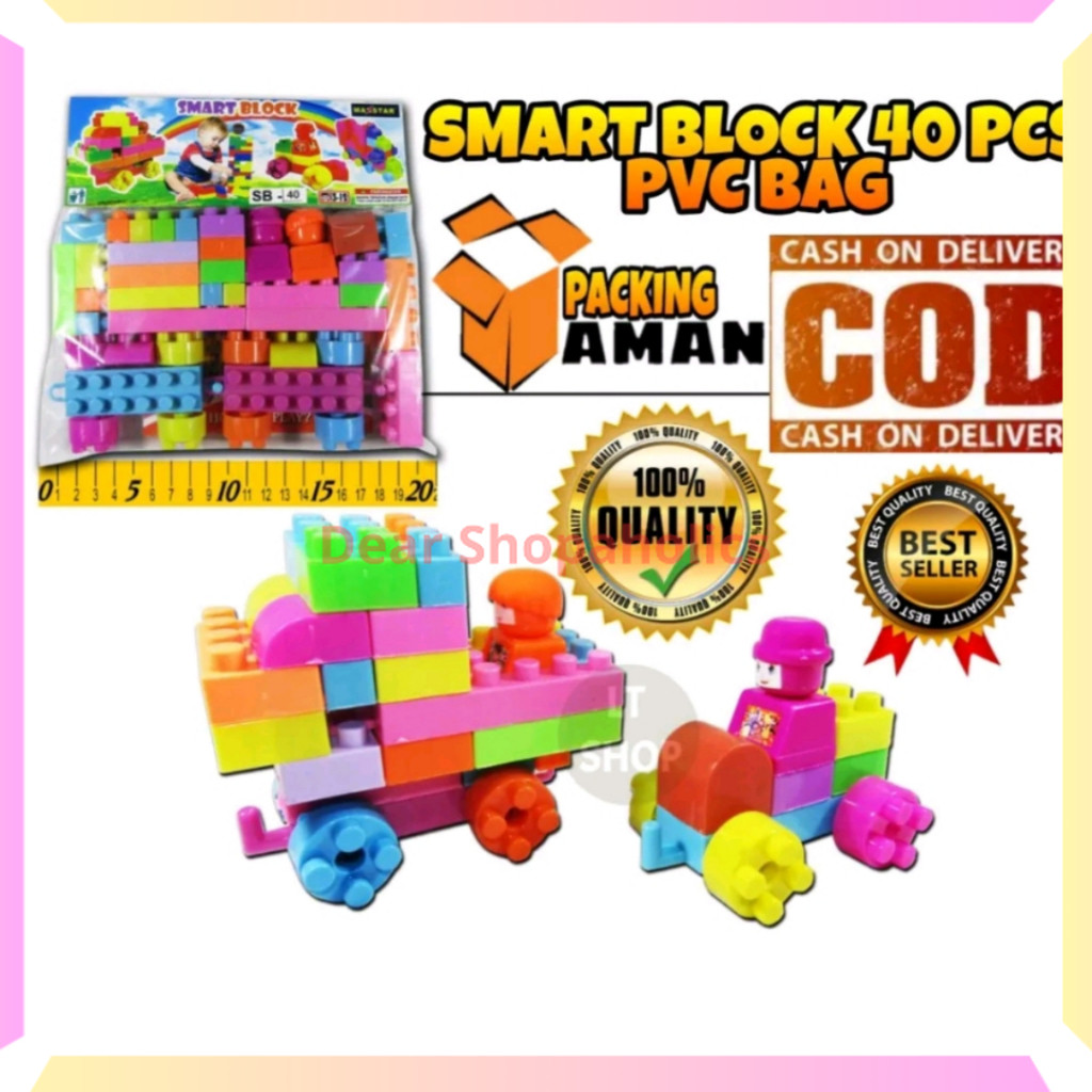 DS-Mainan Anak Anak Block DIY 1 PACK ISI 40 PCS Building Block Robot Mobil Blok Bongkar Pasang Lego 
