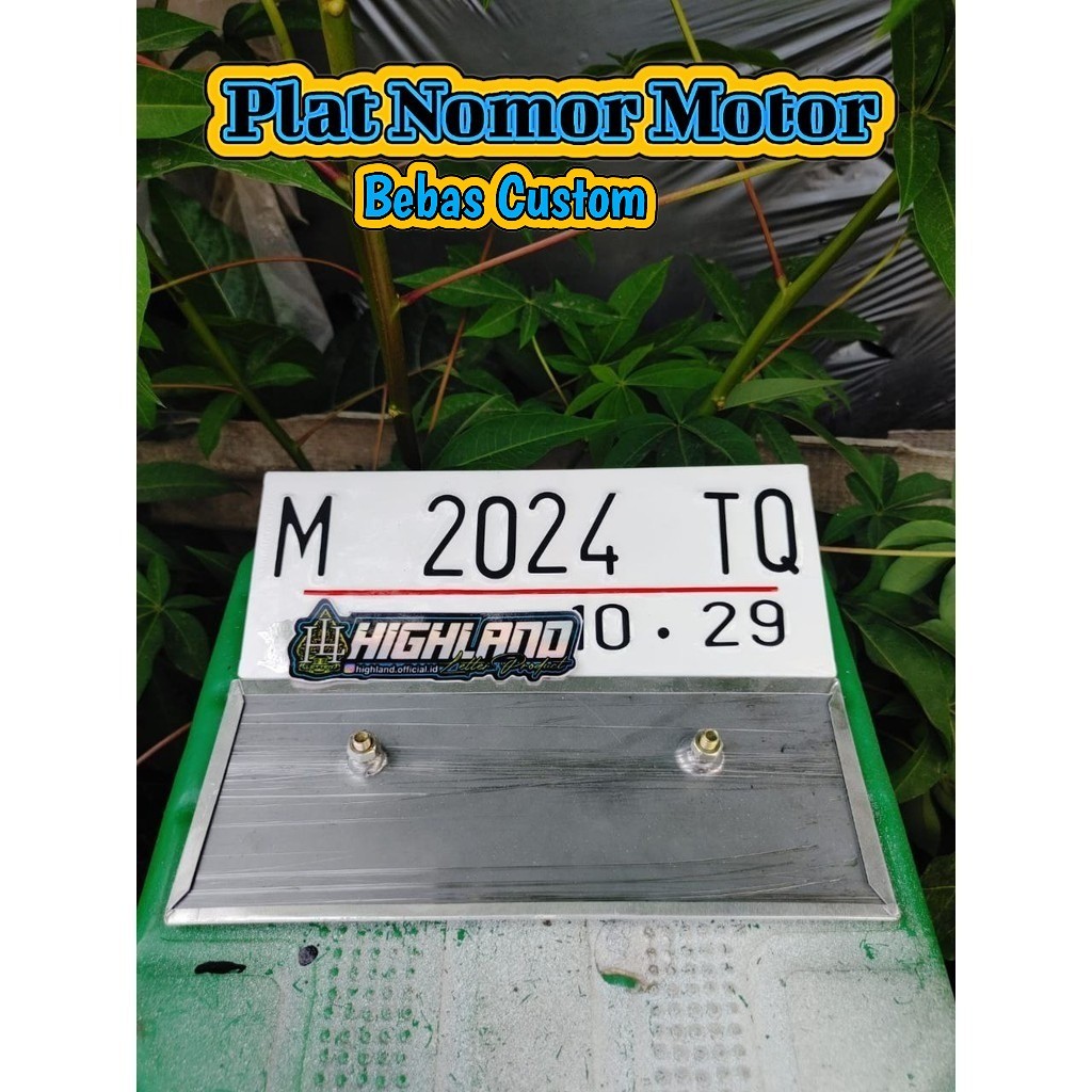 plat motor Warna putih stiker Hitam/Baut Tanam/Proses cepat