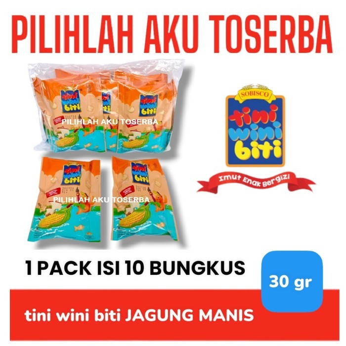 

Biskuit TINI WINI BITI 30 gram Rasa JAGUNG MANIS - ( HARGA 1 PACK )