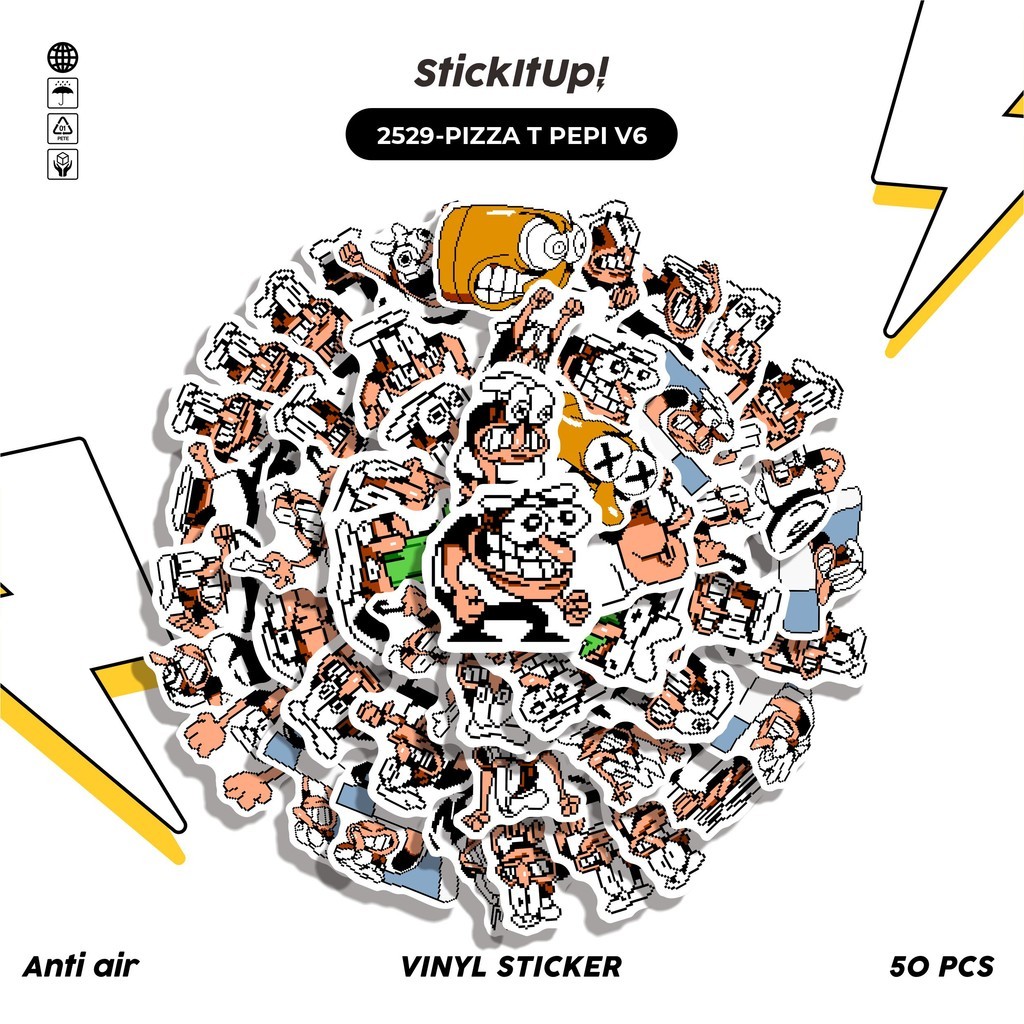 

COD✨ 50 Pcs Stiker PIZZA T PEPI V6 Lucu Anti Air Untuk Dekorasi Notebook Sepeda Skateboard Handphone DIY