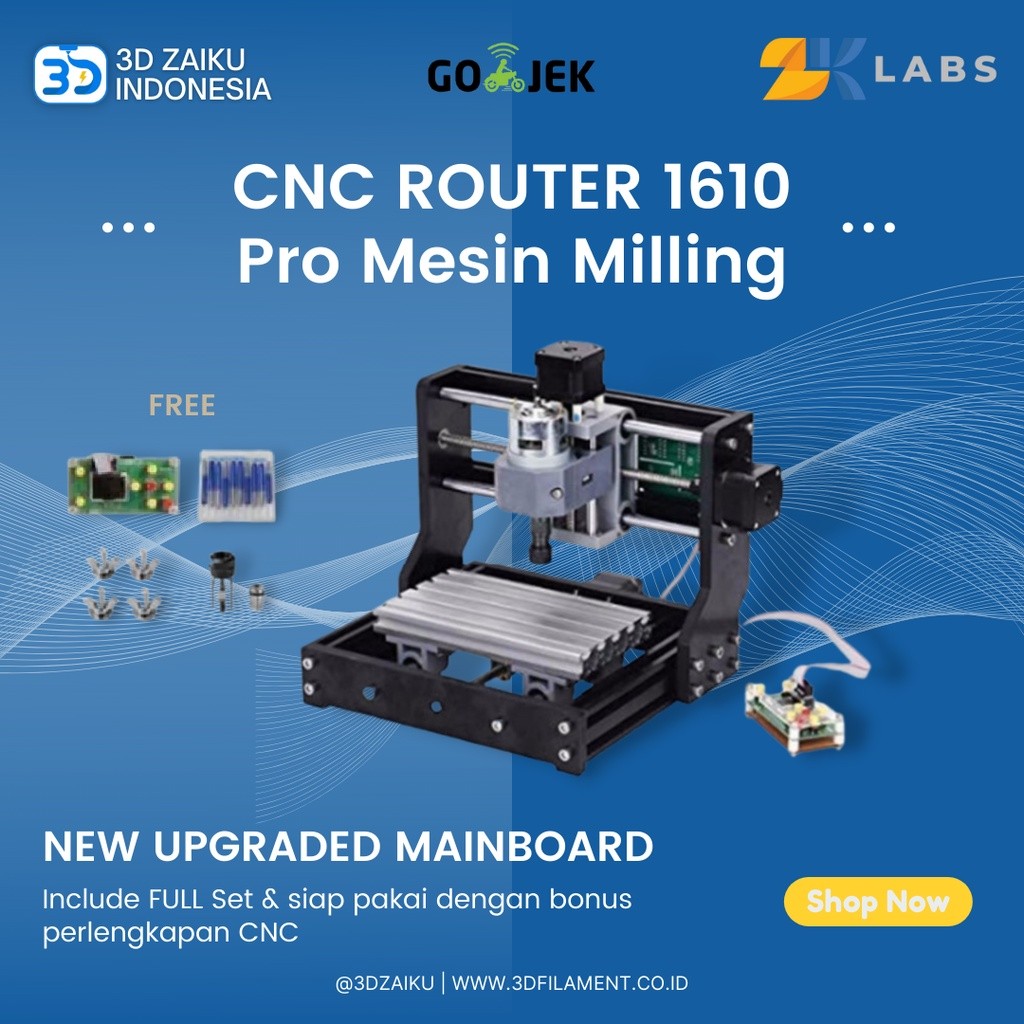 CNC Router 1610 Pro Mesin PCB Milling Laser 160*100*45 mm with Spindle