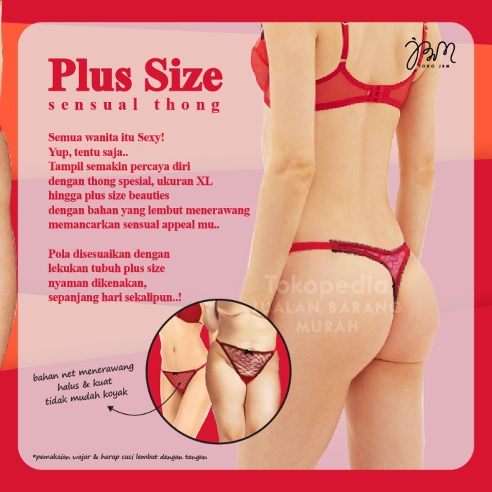 ✨TERLARIS✨ -G String Transparan / G String Besar / Plus Size thong / CD Wanita - BIG L / 79-96