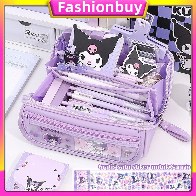 

（COD）Tas Pensil Kartun Sanrio Kapasitas Besar Tas Pensil Kuromi Melody Lucu Kotak Penyimpanan Alat Tulis Siswa Multifungsi