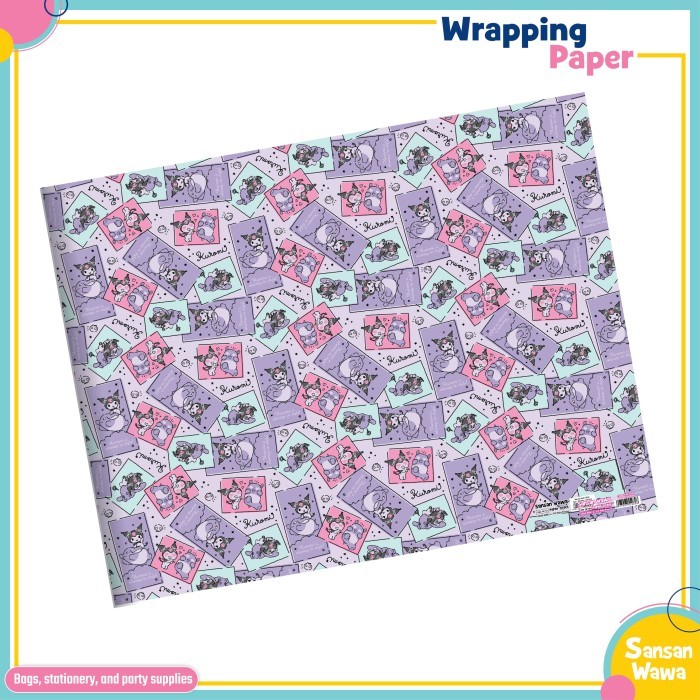 

Kertas Kado Sansan Wawa Karakter, Tsum, Frozen, Cars, dll Isi 5 Lembar - KUROMI-6143