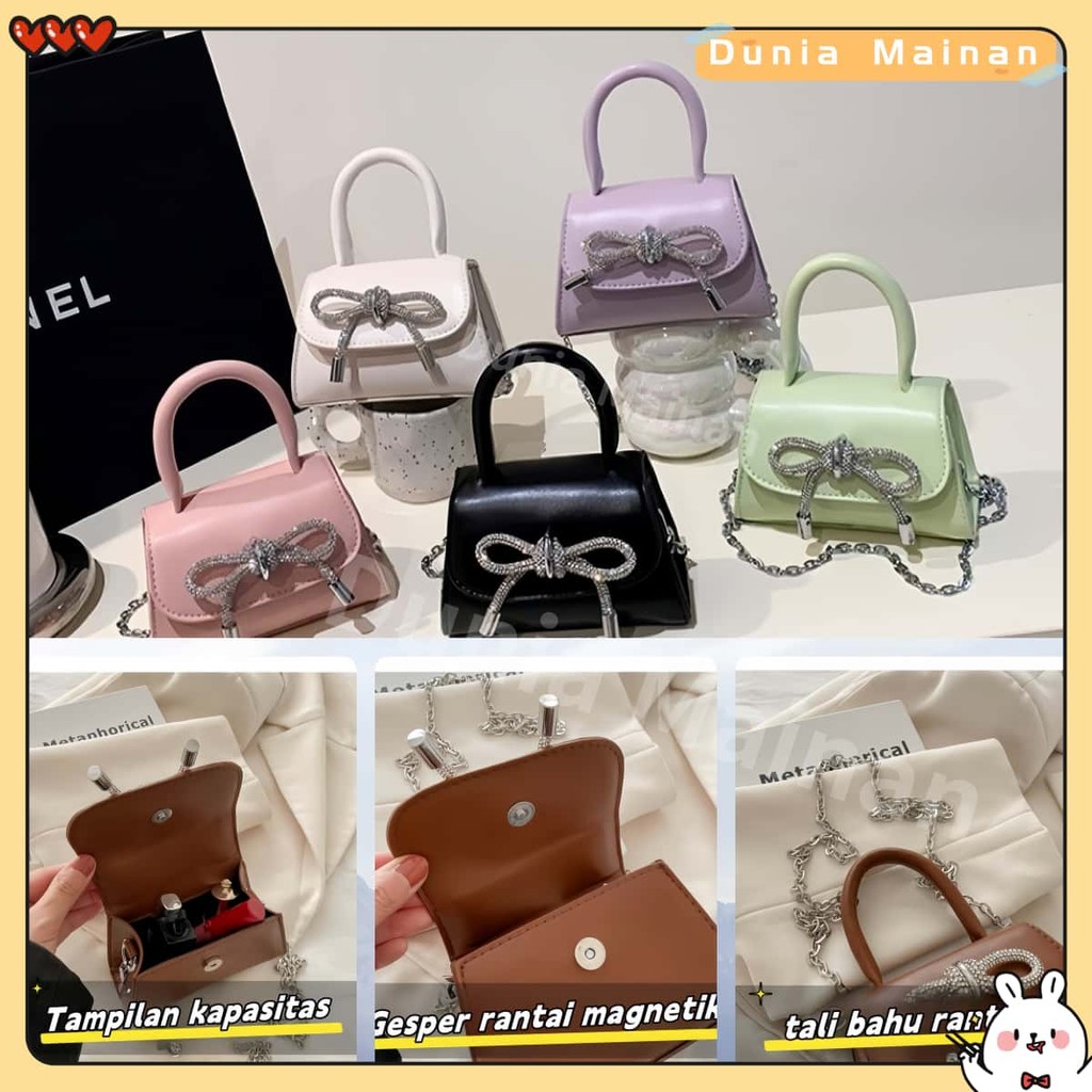 [Ready]Tas Selempang Kulit Wanita Mungil/Tas Selempang Kulit Wanita Mungil Tas/ Cewek Rantai Kecil /
