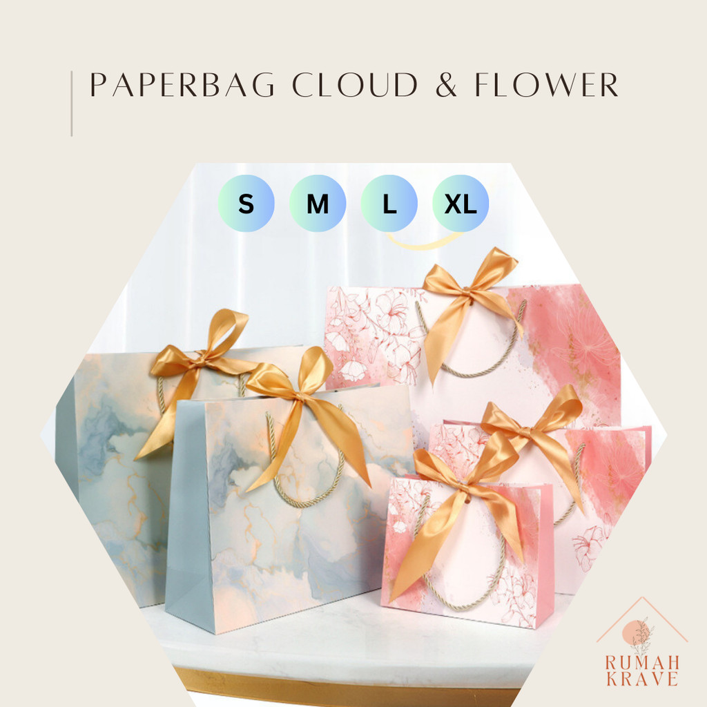 

RUMAH KRAVE - Paperbag Cloud and Flower Tas Kantong Kado Souvenir
