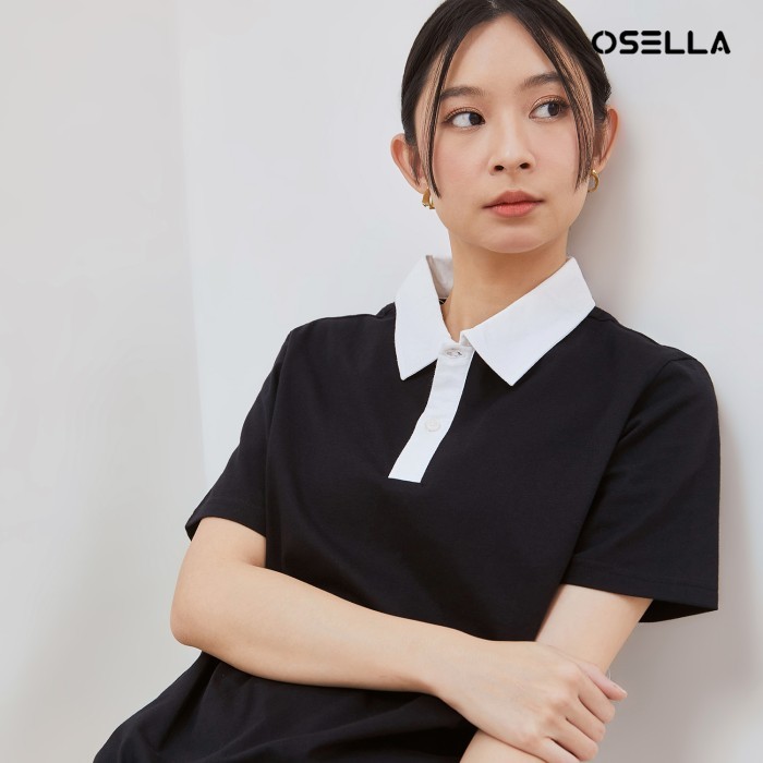 Osella Contrast Colour Collar Polo Shirt 2171400943 | Polo Shirt Lengan Pendek Wanita