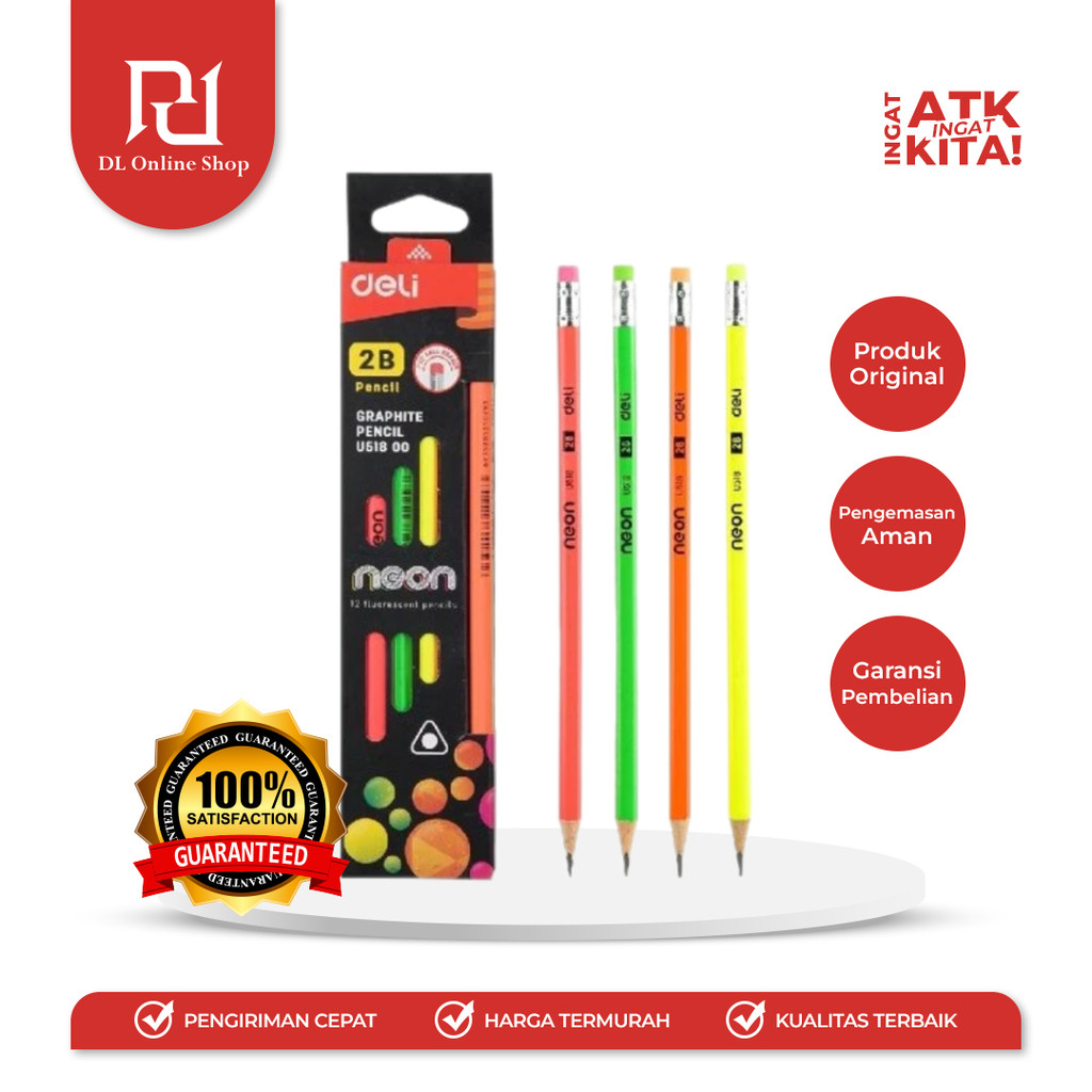 

DELI PENSIL GRAFIT/ GRAPHITE PENCIL NEON EU51800 (1LSN/ 12PCS)