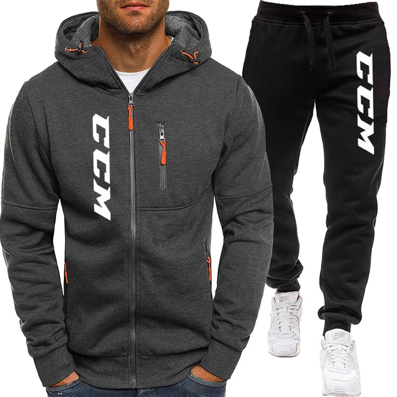 2024 CCM Men's Sets Hoodies+Pants Autumn Sport Suits Casual Sweatshirts Tracksuit Male Sports Zipper