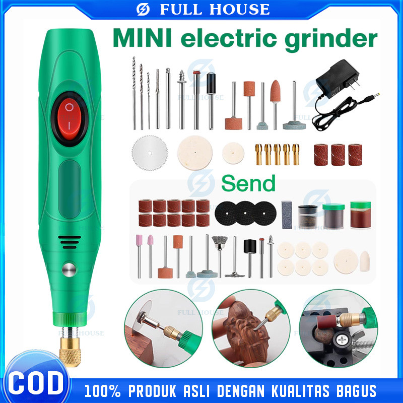COD-Bor Mini 12V DC 15000 RPM Mini Drill Electric Engraver Grinder Gerinda Electrik Listrik bor geri
