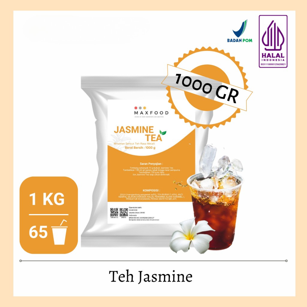 

Ready MAXFOOD - Original Jasmine Tea Powder / Bubuk Minuman Teh Rasa Melati 1KG