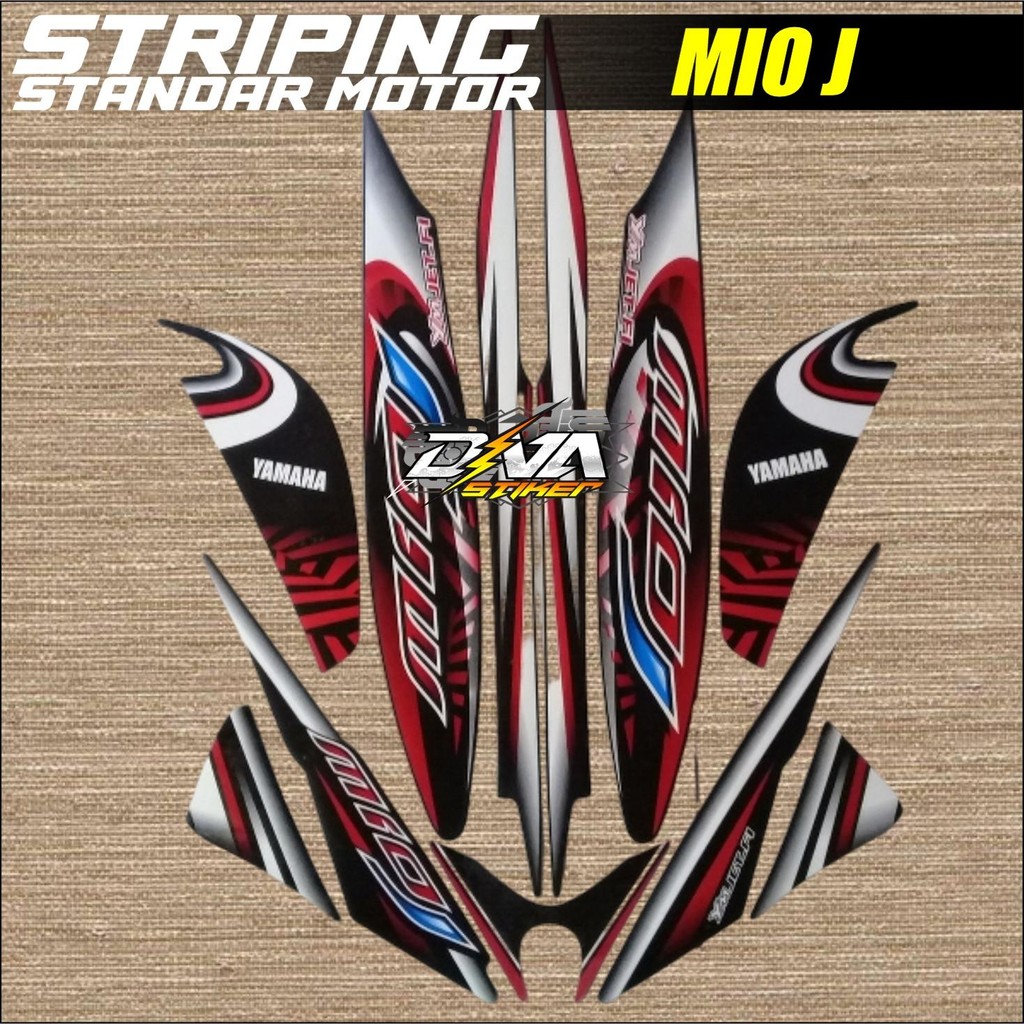 Stiker Striping Motor Mio J 2012 2013 Hitam Full Sticker Lis Body Standar TERMURAH COD
