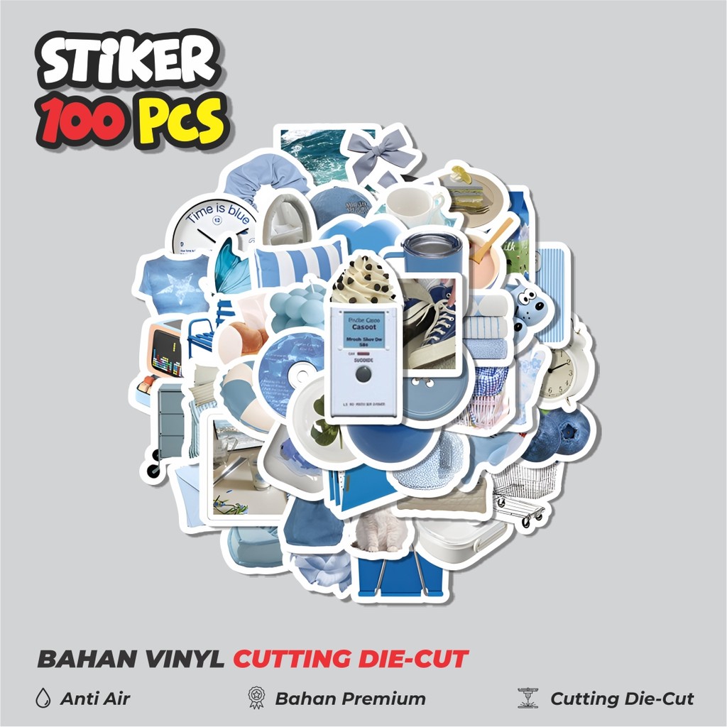 

Terbaru! 50 pcs Stiker IKEA Biru Dekorasi Lucu Kreatif untuk Notebook, Skateboard, HP