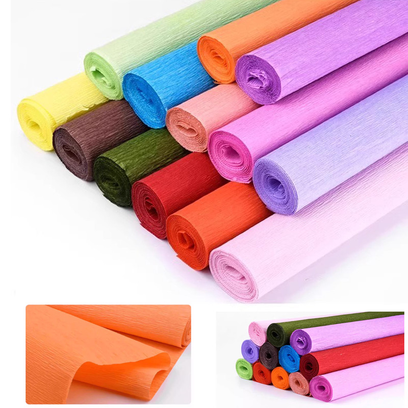 

15 Colors 250x50cm Crinkled Crepe Paper Roll for DIY Flowers, Gift Wrapping, Wedding Party Decoration - Thickened Handmade Craft