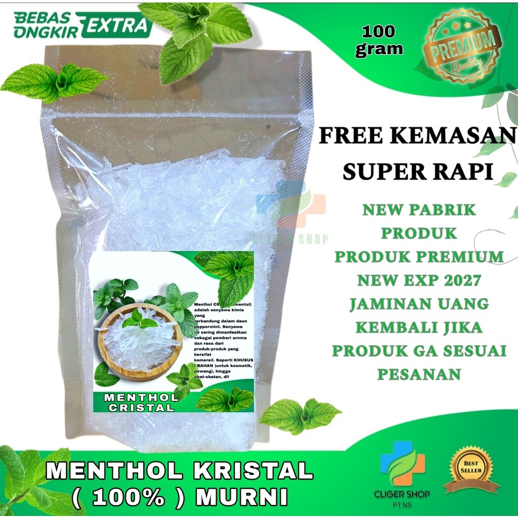 

Mentol Kristal 100 gram/ Menthol Crystal ( Food Grade )