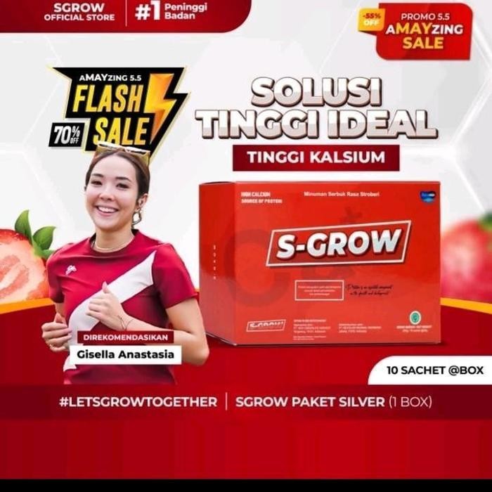 TERLARIS | S-GROW- SUPLEMEN PENINGGI BADAN TERBAIK terbukti & aman 1BOX SGROW Original Asli Bpom - D