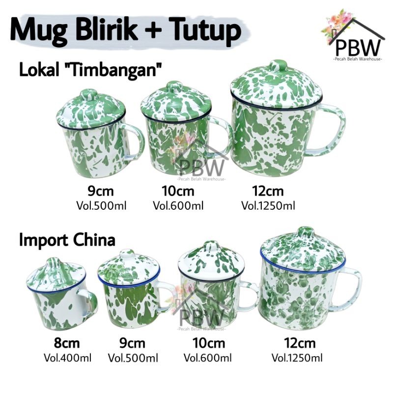 Terlaris~[Best Quality] Cangkir Seng Blirik 8cm 9cm 10cm 12cm / Mug Blirik / Cangkir Blirik / Mug Ja