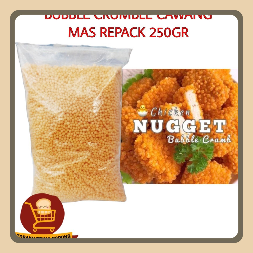 

BUBBLE CRUMB CAWANG MAS repack 250gr - Tepung roti crumble 250gr - Tepung nugget - rice crispy bubble crumb 250gr