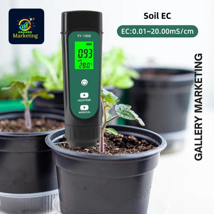 Tester Tanah 3 In 1 Soil EC Temperature Meter Moisture Garden YY-1000