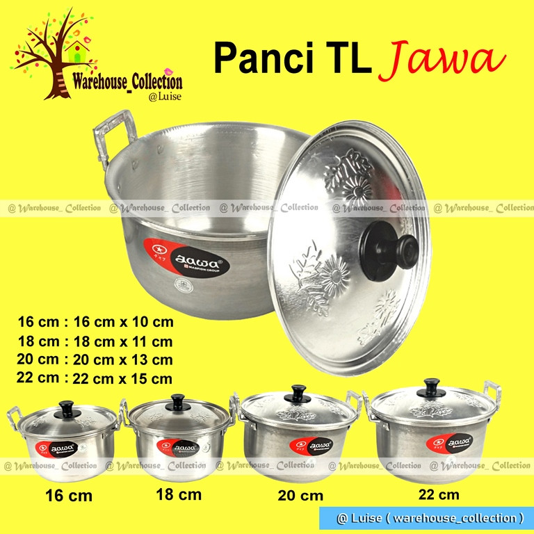 COD PANCI JAWA / PANCI RUMAHAN + TUTUP / PANCI ALUMINIUM / PANCI MASAK JAWA 16CM/ 18CM/ 20CM / 22CM/