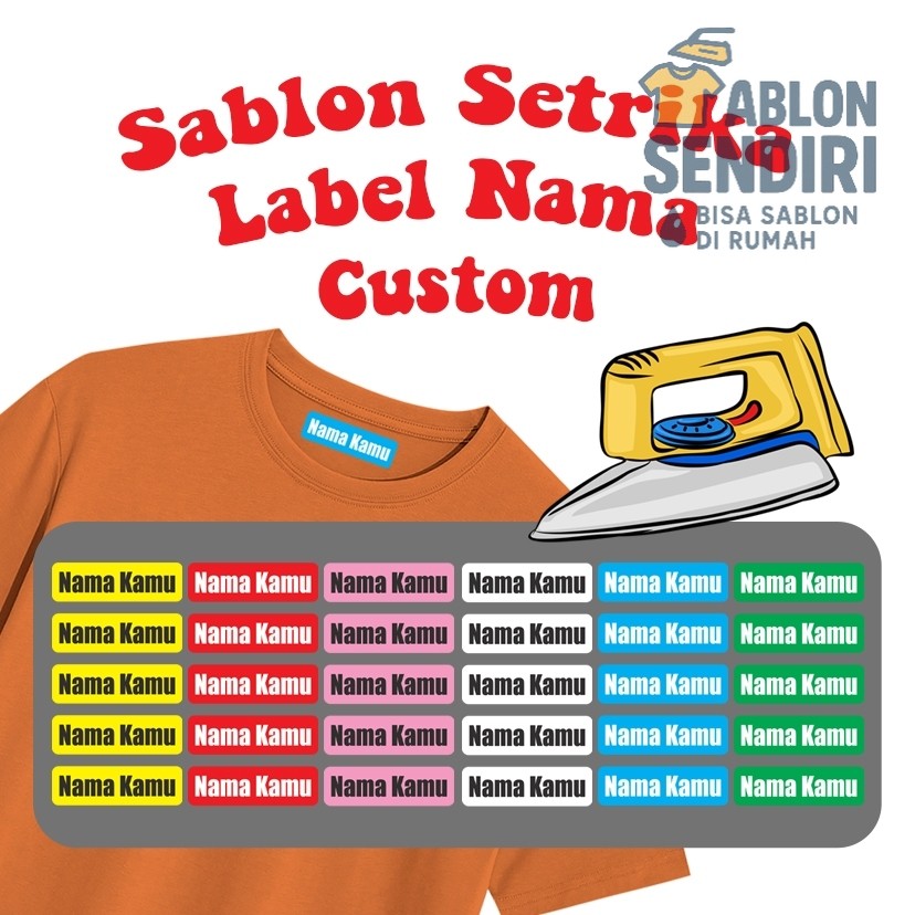 Sablon Setrika Custom Nama