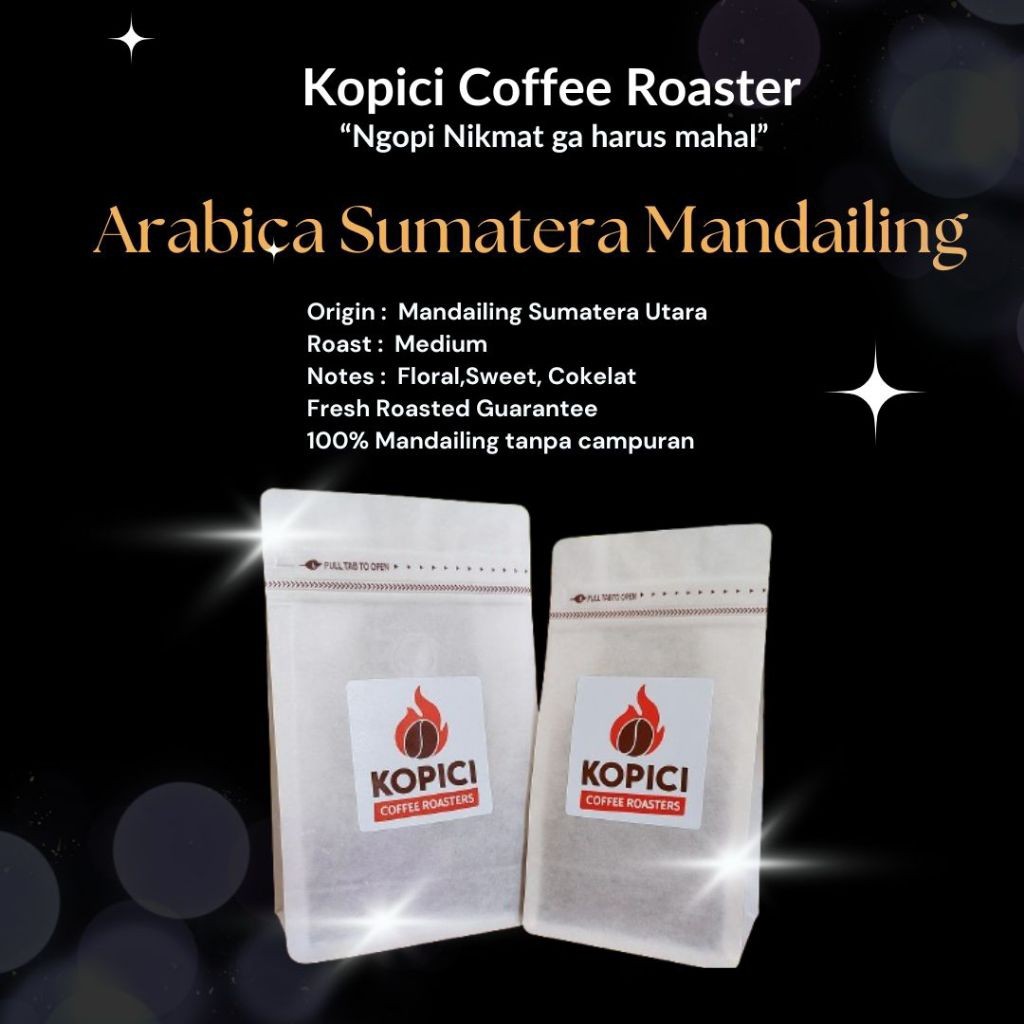 

KOPICI Kopi Arabika Sumatera Mandailing. Single Origin. Medium Roast
