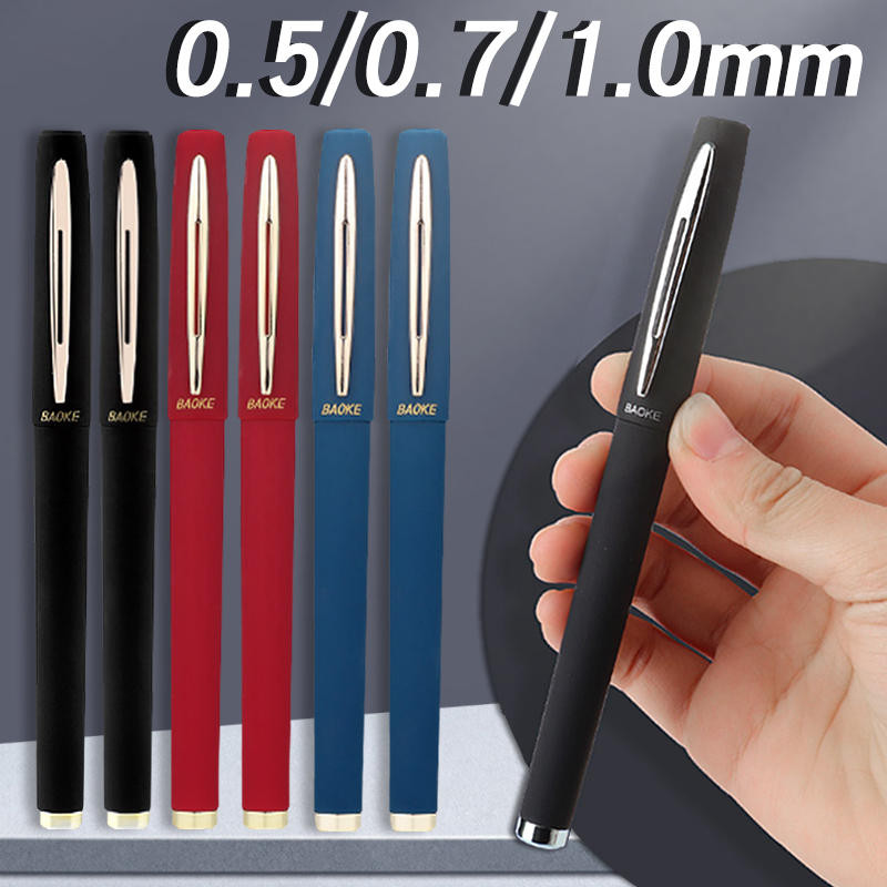 

15/3pcs 1.0mm 0.7 0.5 Signature Gel Pen Black Blue Red Practicing Calligraphy Antibacterial Ballpoint Pen Student Large Capacity