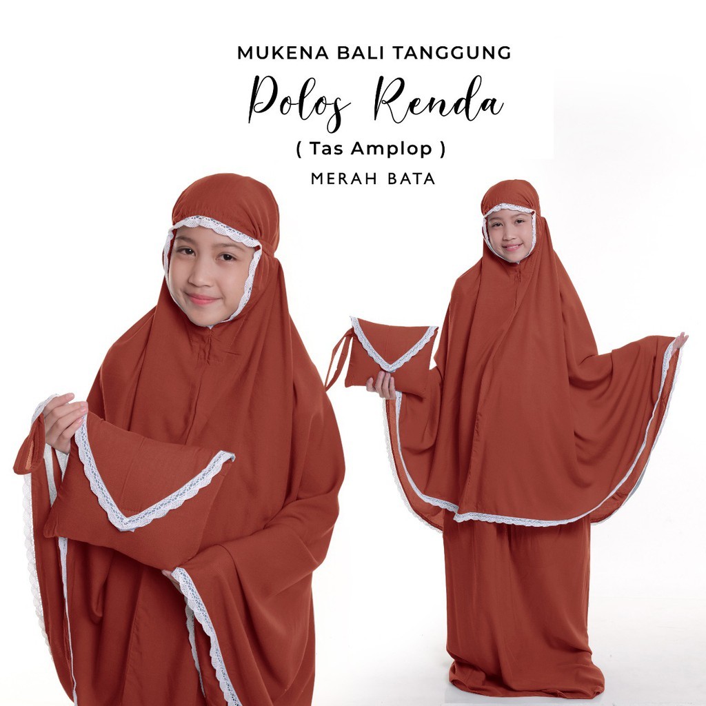DISKON COD MUKENA BALI POLOS  RENDA TANGGUNG UMUR 4-10 TAHUN/MUKENA POLOS RENDA/MUKENA  ANAK TANGGUN