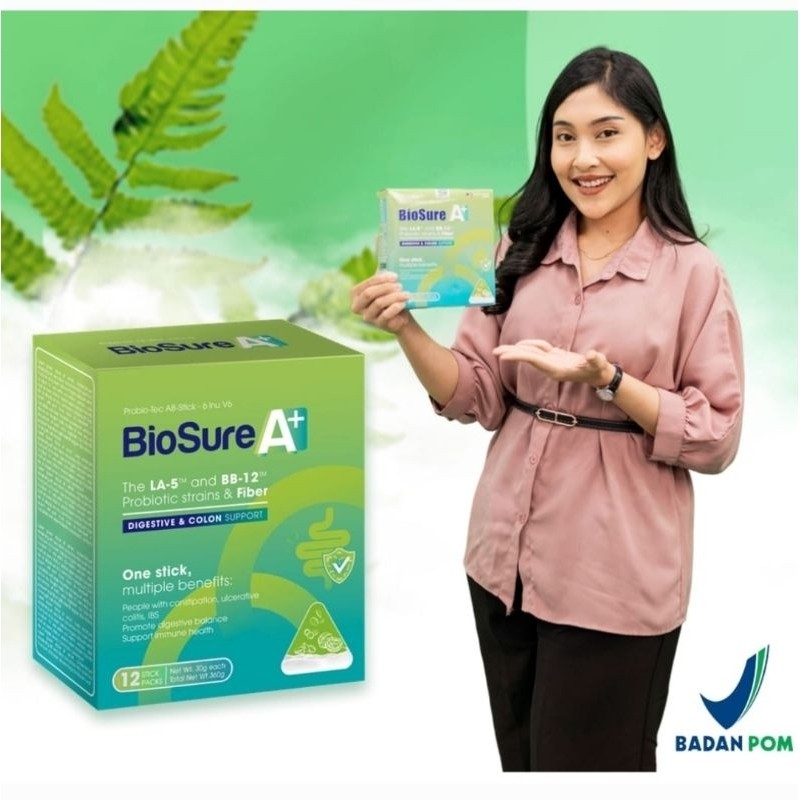 

Ready BIOSURE A+ Menjaga Kesehatan Saluran Pencernaan 1 Box 12 Sachet