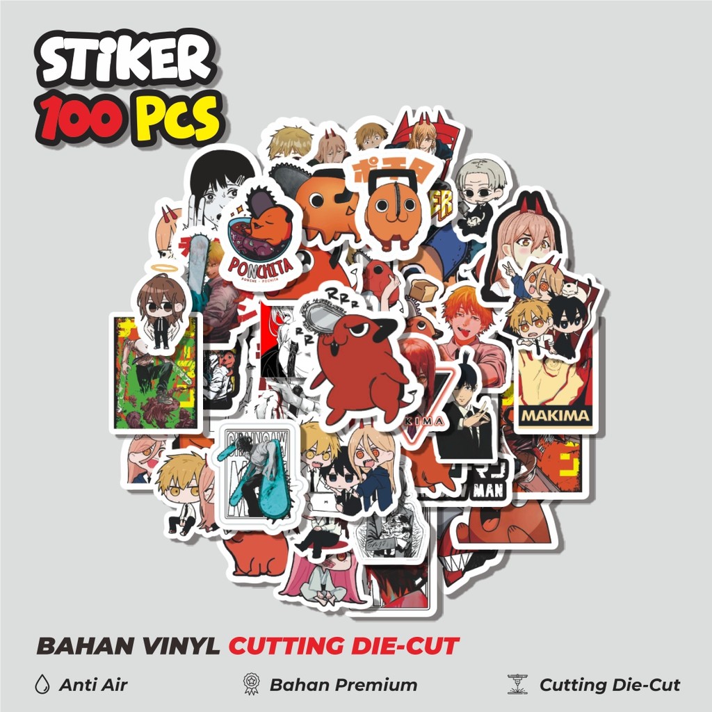 

Terbaru! 50 pcs Stiker Anime Chainsaw Man Dekorasi Lucu Kreatif untuk Notebook, Skateboard, HP