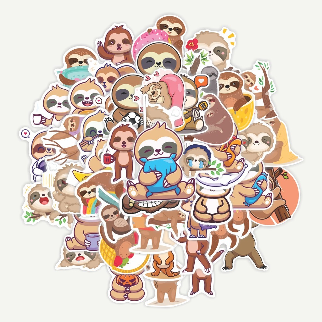 

Sticker Pack Sticker Hewan Sloth/Kungkang | Sticker TUMBLR | Stiker LAPTOP KOPER HELM