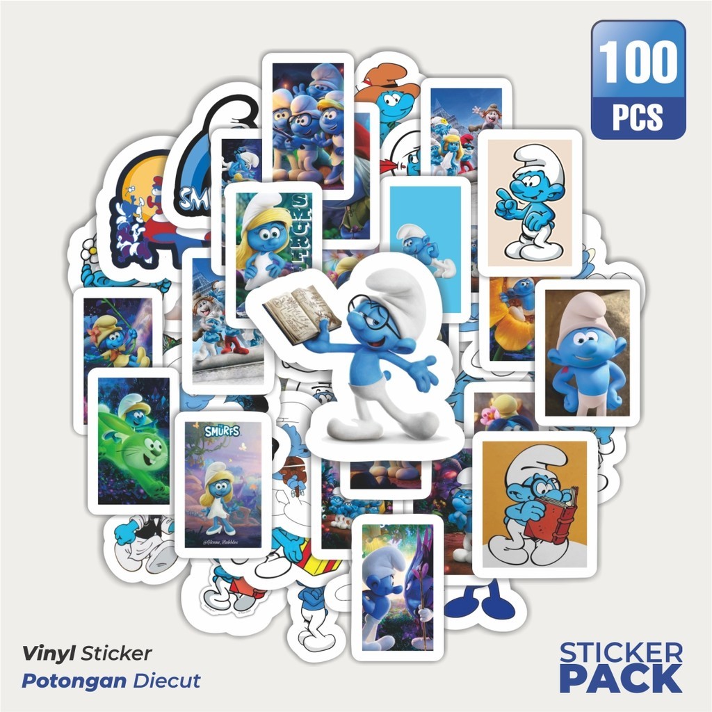 

Stiker Vinyl Stiker Kartun The Smurf Waterproof Aesthetic- Untuk Laptop, Motor, dan Helm - Paper Stationery Pack