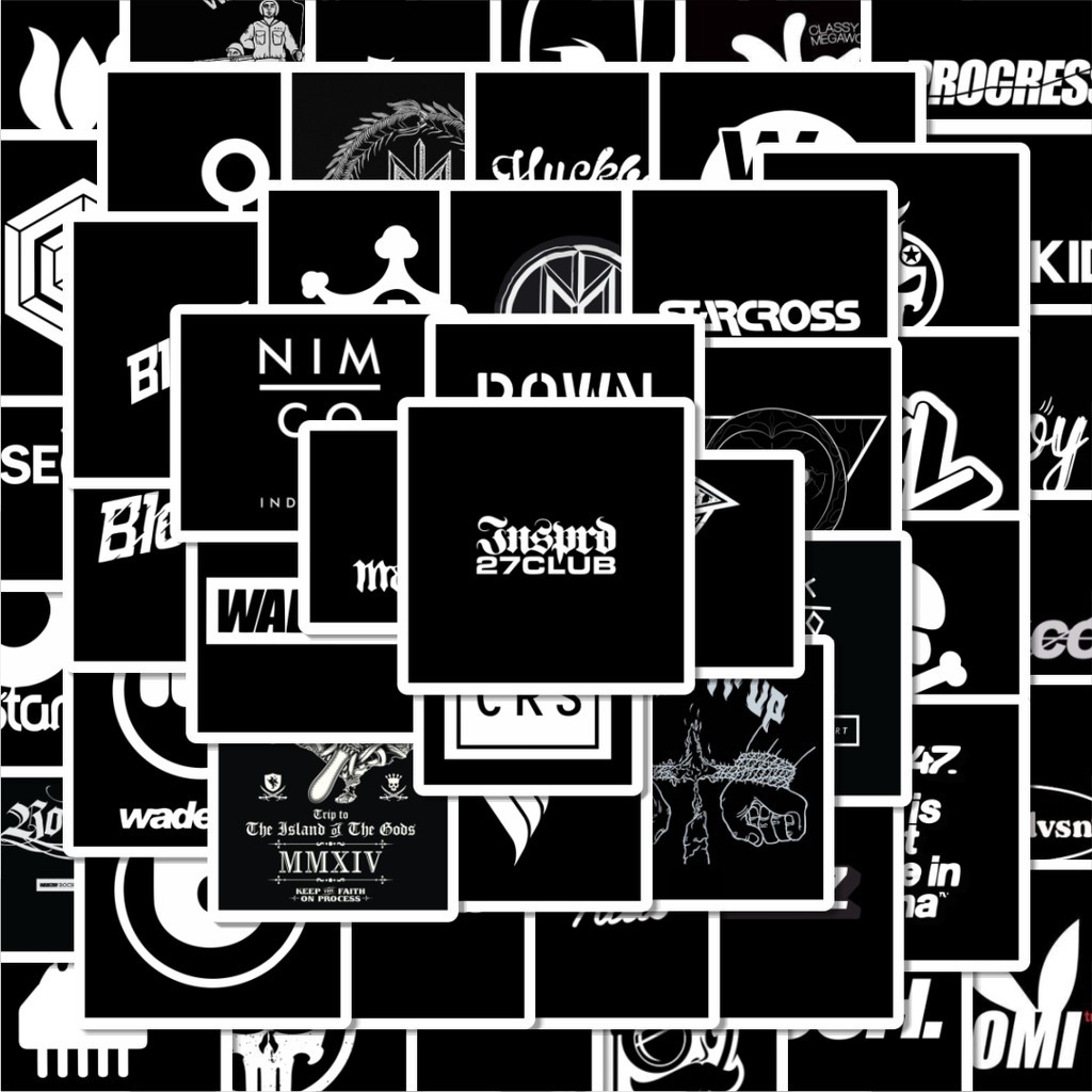 

100PCS Lucu Stiker Random Black & White Versi 8 Stiker Aesthetic Stiker Anti Air Stikers Berperekat Waterproof sticker decal buat Motor Helm Buku Journal Koper Casing HP Laptop Botol Minum Hadiah anak