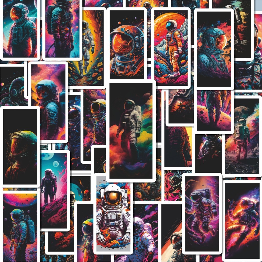 

100PCS Lucu Stiker Astronot V2 Stiker Aesthetic Stiker Anti Air Stikers Berperekat Waterproof sticker decal buat Motor Helm Buku Journal Koper Casing HP Laptop Botol Minum Hadiah anak