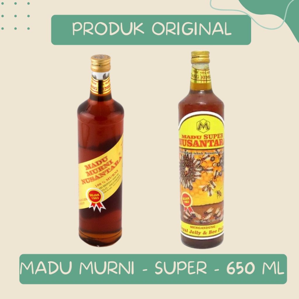 

MADU NUSANTARA ORIGINAL 650 ML MADU MURNI / SUPER MADU ASLI SUMBER TENAGA ALAMI SAKIT LAMBUNG DIET ROYAL JELLY + BEE POLLEN