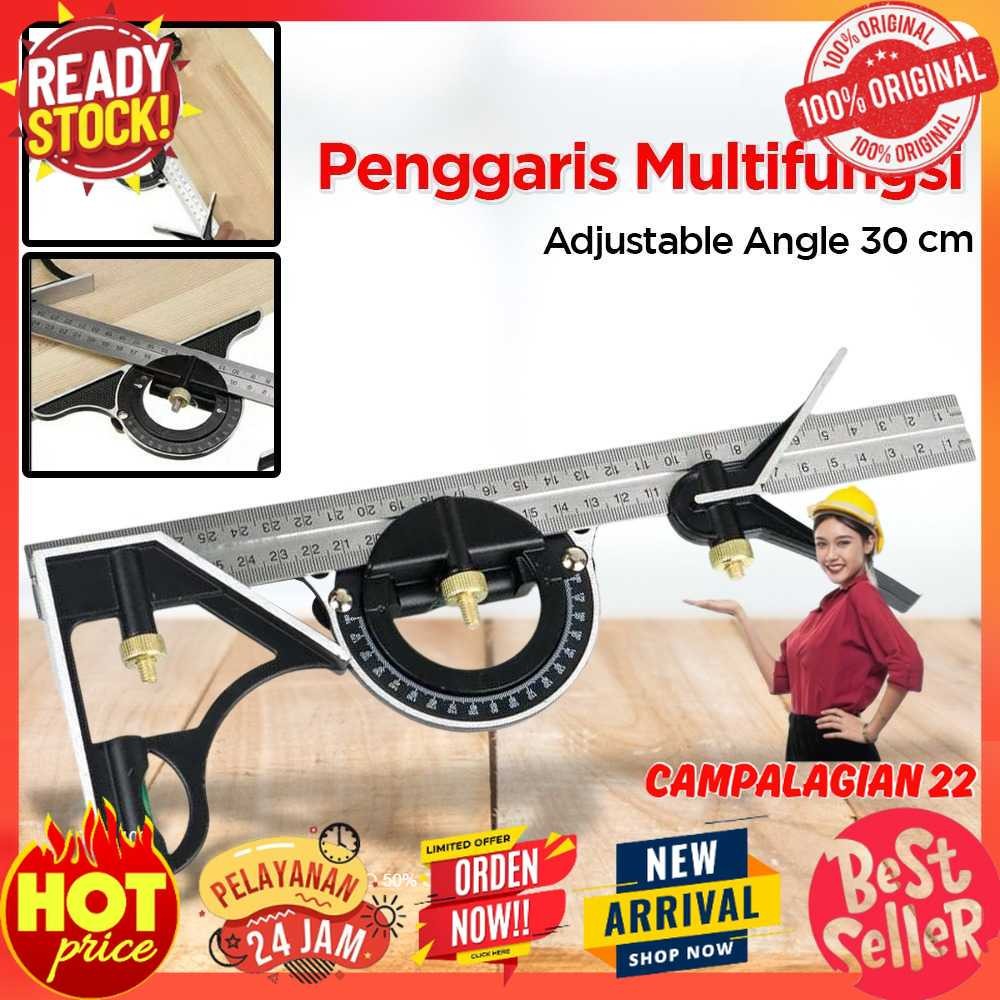 

SILVERLINE Penggaris Multifungsi Adjustable Angle Ruler Set 30cm - 991857