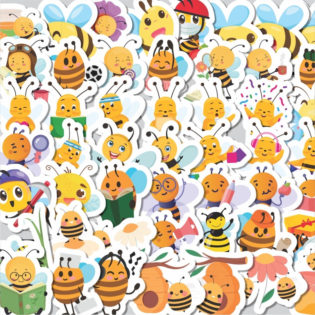 

Stiker Cutting Pack Hewan Lebah Isi 100Pcs Series Aesthetic Lucu Keren Untuk Koper Bahan Vynil