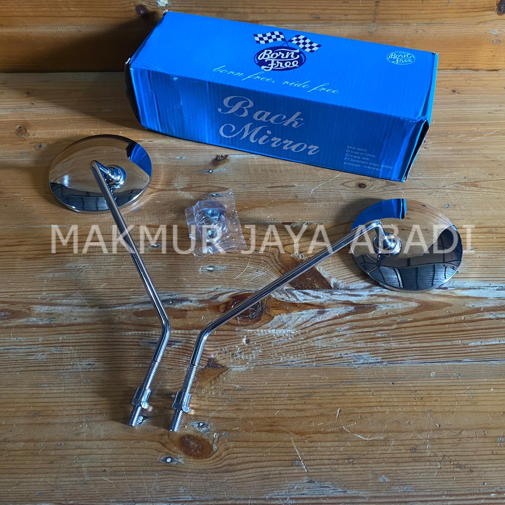 Spion Retro Bulat Tangkai Panjang-Spion honda c70  bornfree drat 12 tangkai panjang