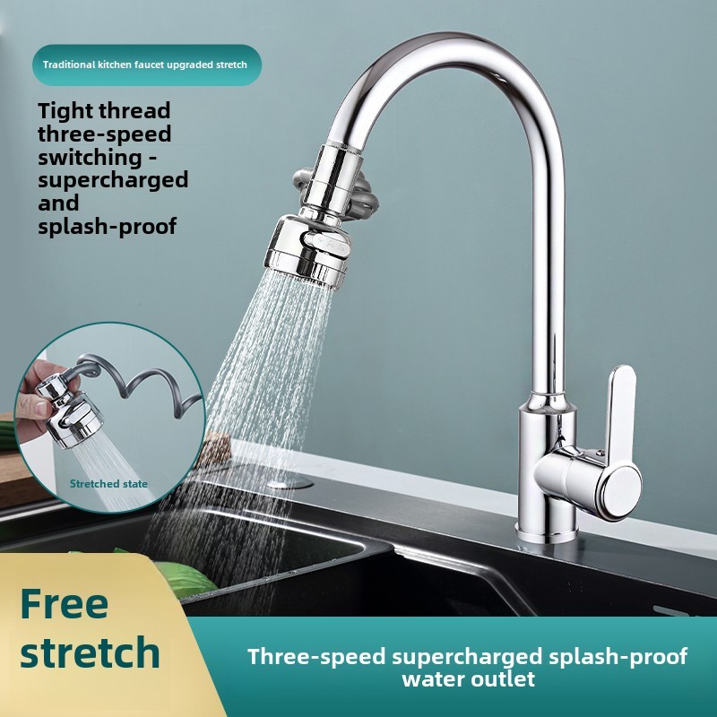 Kitchen Faucet Extender with Stretchable Hose Bathroom Sink Sprayer 3 Modes Faucet Sprayer Attachmen