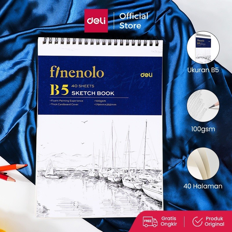

Deli Finenolo Sketch Book / Buku Gambar Sketsa A4 160GSM 60 Lembar EC27X