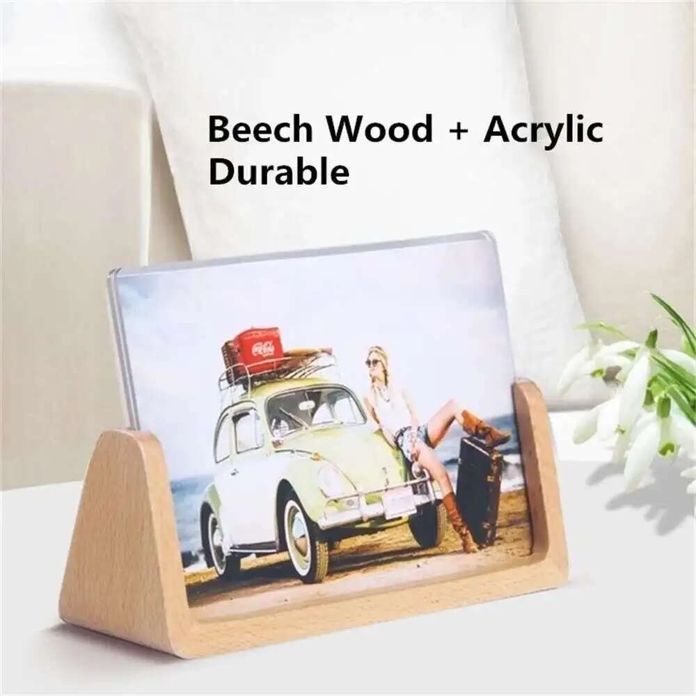

8 Inch Wood Acrylic Card Holder Display Stands Table Number Photo Picture Poster Frame Menu Paper Holder Stand