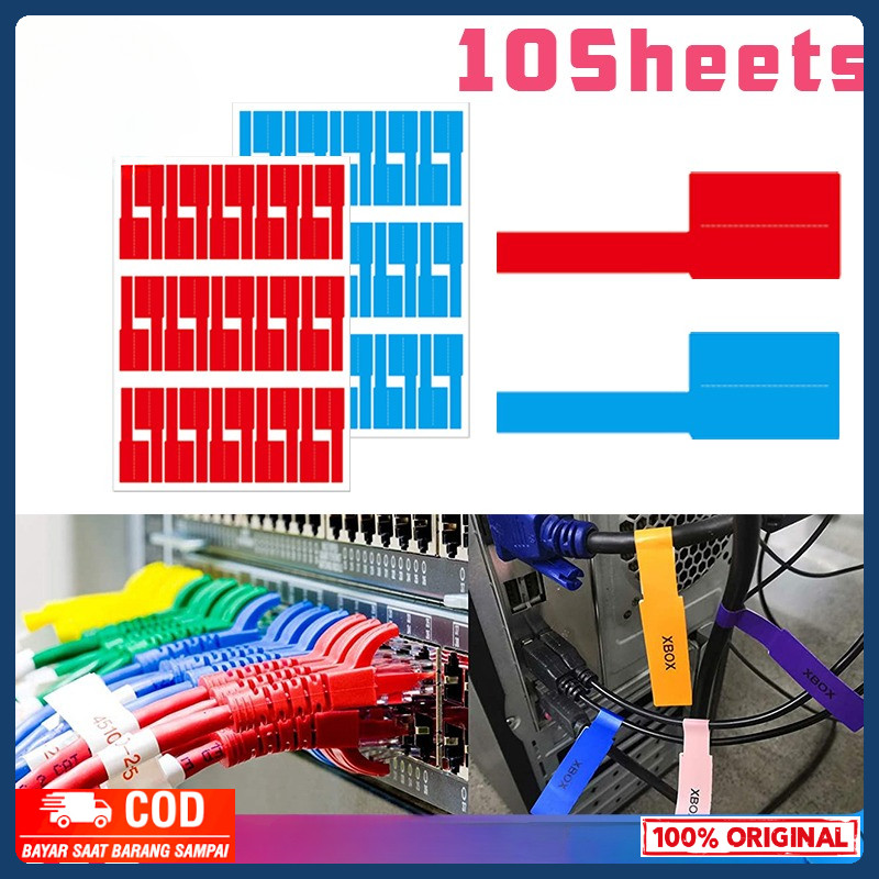 

300pcs Cable Label Sticker Tahan Air Stiker Label Kabel Jaringan Stiker Label Penanda Kabel 100% READY