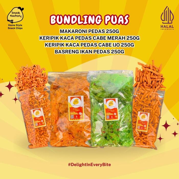

SF Paket Bundling Keripik Kaca Basreng Makaroni Pedas Daun Jeruk Isi 250g - Snack Makanan Ringan - Food Nikmati Setiap Gigitannya - Bundling Puas PROMO !