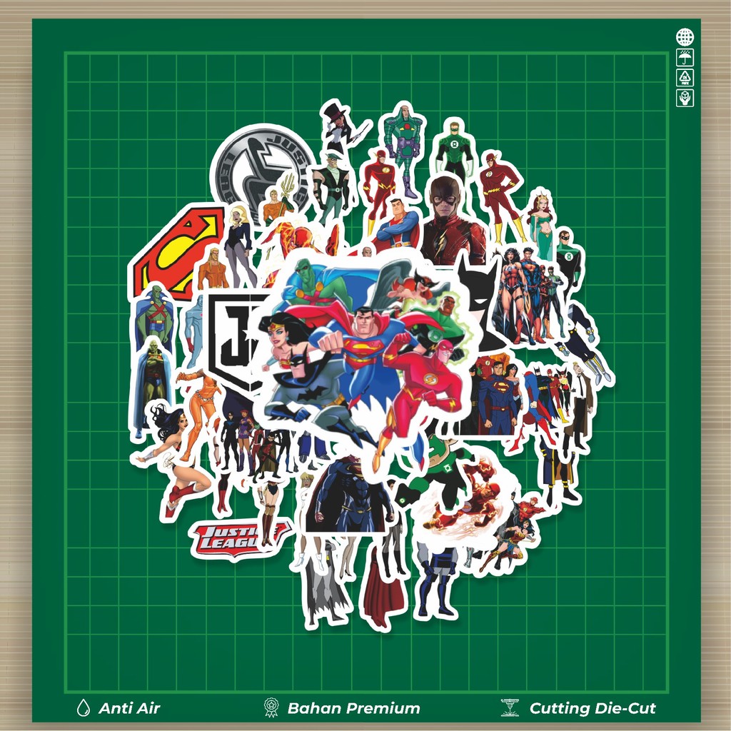 

HOT 50 PCS STIKER Sticker Kartun Justice League Sticker Stiker Fashion Cars Decal Dingin Kartu Album Custom Vinyl Anti Air- Sticker Aesthetic Buku Journal Koper Casing HP Tablet Laptop Helm Motor Botol Minum