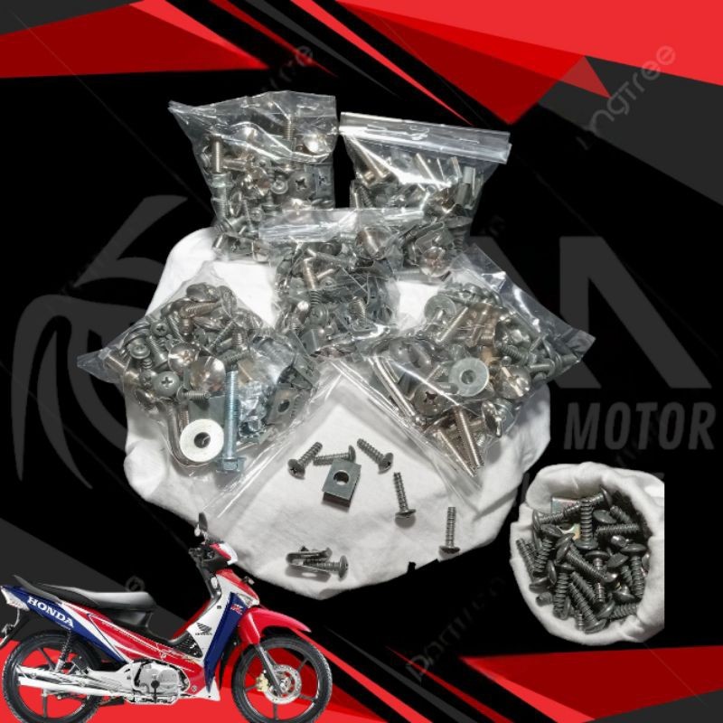 Baut full Body Honda Supra x 125 lama / Baut Body Supra 125 Old - MURAH