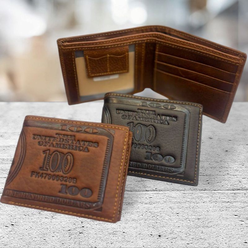 CF45RT DOMPET PRIA MODEL LIPAT KULIT ASLI MOTIF NAGA PAKAI BOX