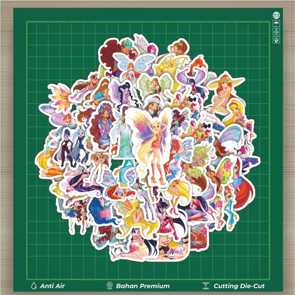 

HOT 50 PCS STIKER Stiker Kartun Winx Club Stiker Fashion Cars Decal Dingin Kartu Album Custom Vinyl Anti Air- Sticker Aesthetic Buku Journal Koper Casing HP Tablet Laptop Helm Motor Botol Minum