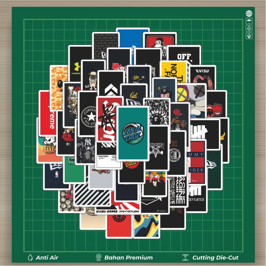 

HOT 50 PCS STIKER Stiker Random Mix Logo Brand versi 2 Stiker Fashion Cars Decal Dingin Kartu Album Custom Vinyl Anti Air- Sticker Aesthetic Buku Journal Koper Casing HP Tablet Laptop Helm Motor Botol Minum