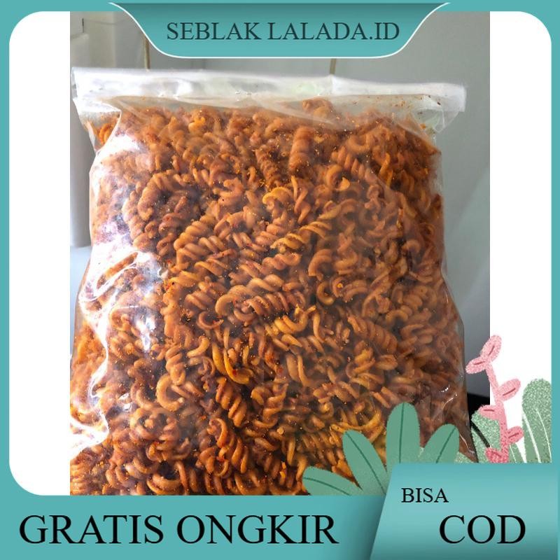 

MAKARONI SPIRAL/ulir/ kriting Extra Pedas Dan Bumbu Balado kemasan 500gram Cemilan Food Instan Snacks Kering